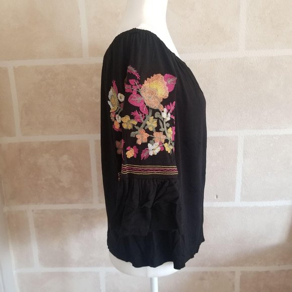 Altar’d State Off The Shoulder Black Top Blouse - Picture 5 of 12